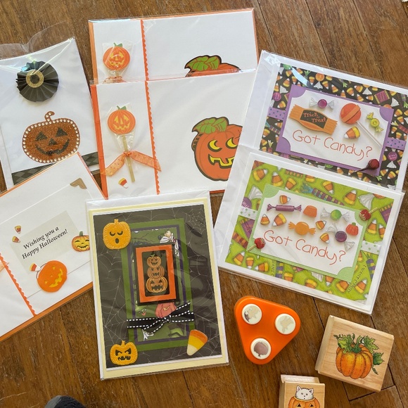 PRICE DROP!! Lot of 25 Halloween Cards and Rubber Stamps! - Picture 2 of 16